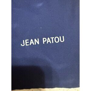 Jean Patou Red Rose Silk Scarf 34"x34" Navy Blue & Red Floral Design
